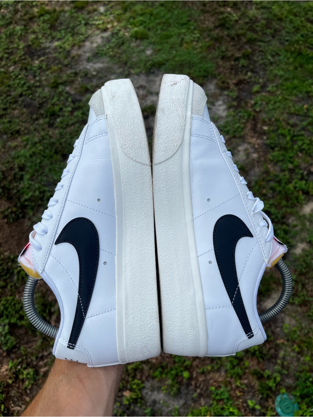 Nike Blazer Platform Sneaker Lace Up Shoes White Black Swoosh Women’s 9 - Picture 8 of 11